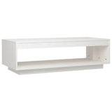 Coffee Table White 110x50x33.5 cm Solid Pinewood - Front View