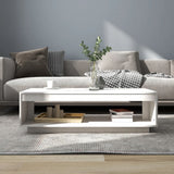 Coffee Table White 110x50x33.5 cm Solid Pinewood