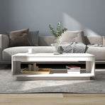 Coffee Table White 110x50x33.5 cm Solid Pinewood