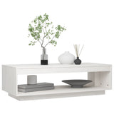 Coffee Table White 110x50x33.5 cm Solid Pinewood - Top-Down View