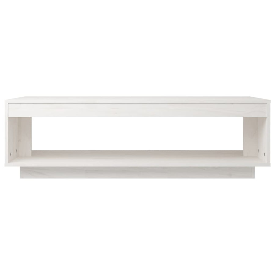 Coffee Table White 110x50x33.5 cm Solid Pinewood