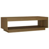 Coffee Table Honey Brown 110x50x33.5 cm Solid Pinewood - Front View