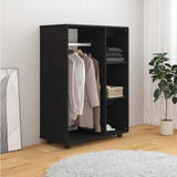 Wardrobe Black 80x40x110 cm Engineered Wood - Side View