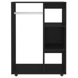 Wardrobe Black 80x40x110 cm Engineered Wood - 45-Degree Angle