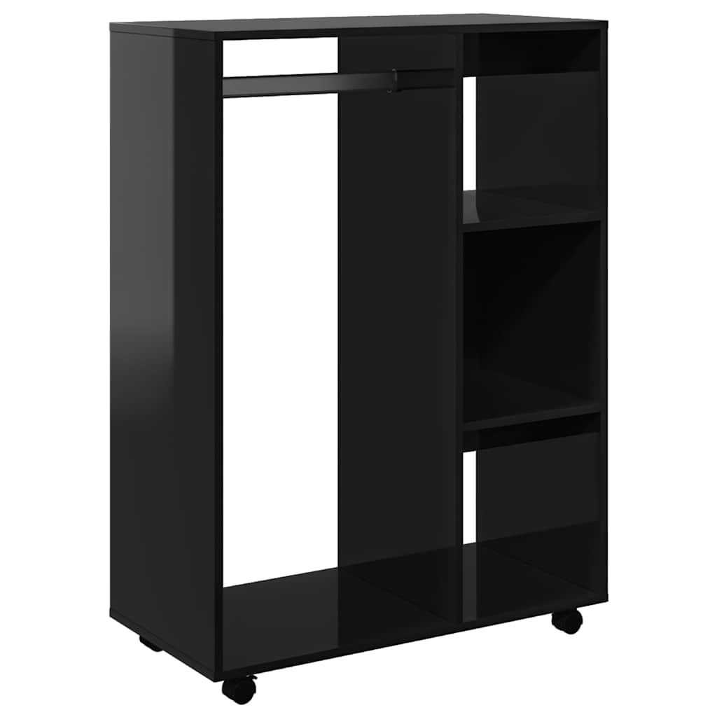 Wardrobe High Gloss Black 80x40x110 cm Engineered Wood