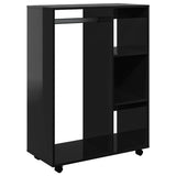 Wardrobe High Gloss Black 80x40x110 cm Engineered Wood - Front View