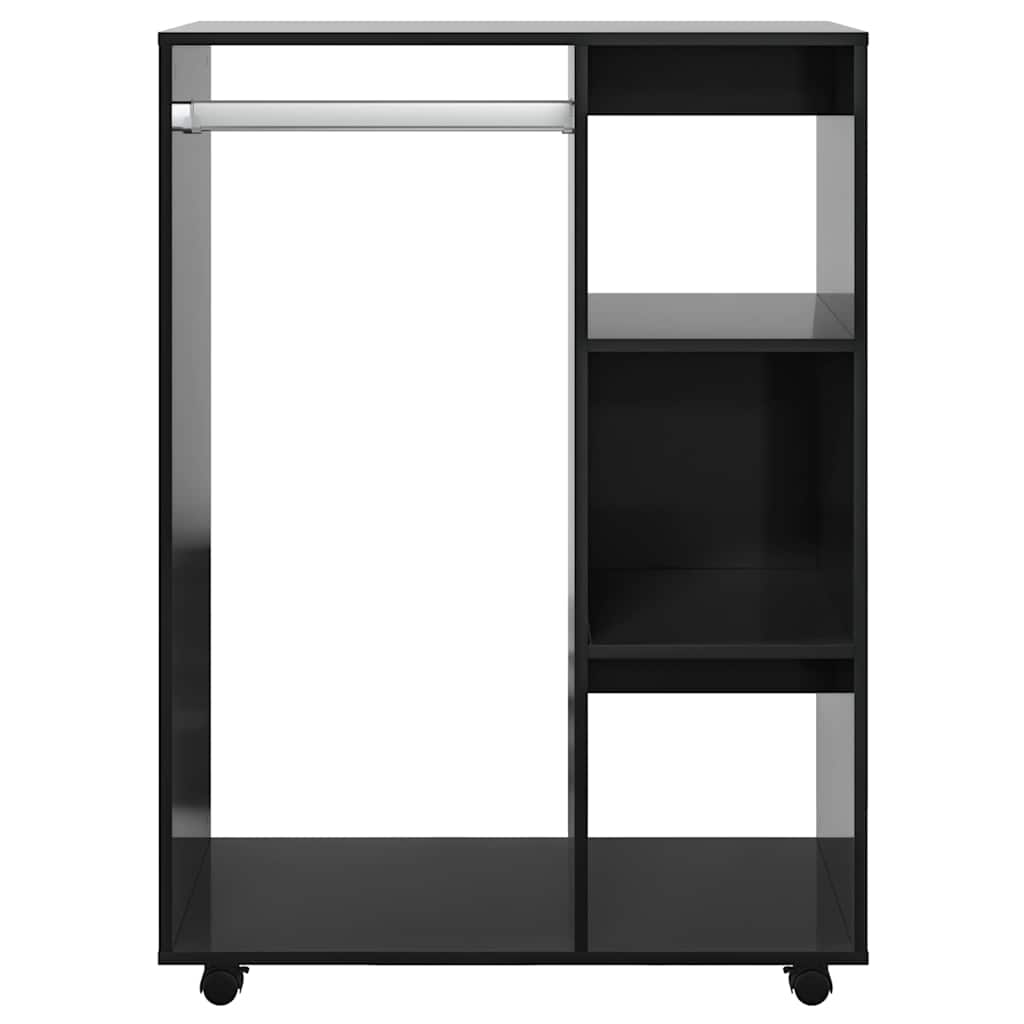 Wardrobe High Gloss Black 80x40x110 cm Engineered Wood
