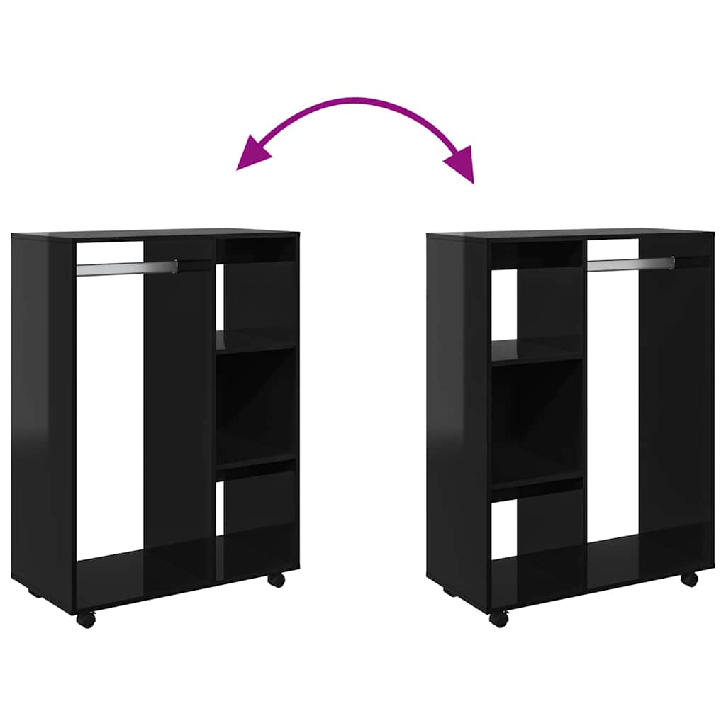 Wardrobe High Gloss Black 80x40x110 cm Engineered Wood