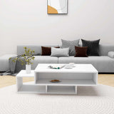 Coffee Table White 105x55x32 cm Engineered Wood - Side View