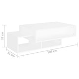 Coffee Table White 105x55x32 cm Engineered Wood