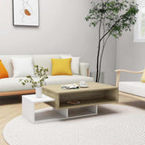 Coffee Table White and Sonoma Oak 105x55x32 cm Engineered Wood