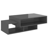 Coffee Table High Gloss Grey 105x55x32 cm Engineered Wood
