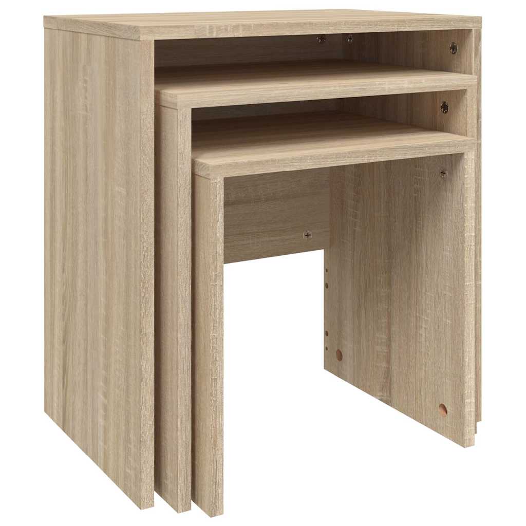 Nesting Coffee Tables 3 pcs Sonoma Oak Engineered Wood