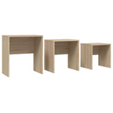 Nesting Coffee Tables 3 pcs Sonoma Oak Engineered Wood