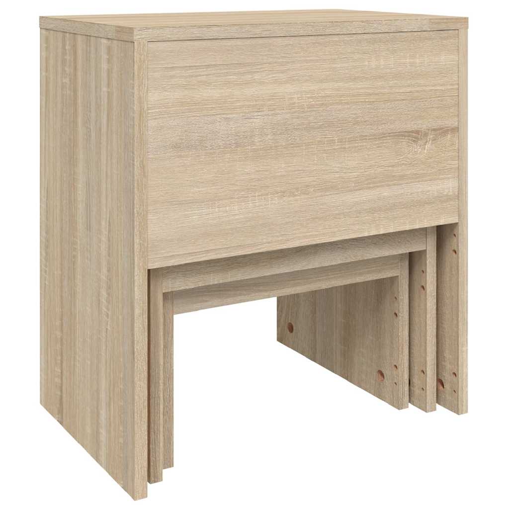 Nesting Coffee Tables 3 pcs Sonoma Oak Engineered Wood