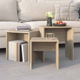 Nesting Coffee Tables 3 pcs Sonoma Oak Engineered Wood