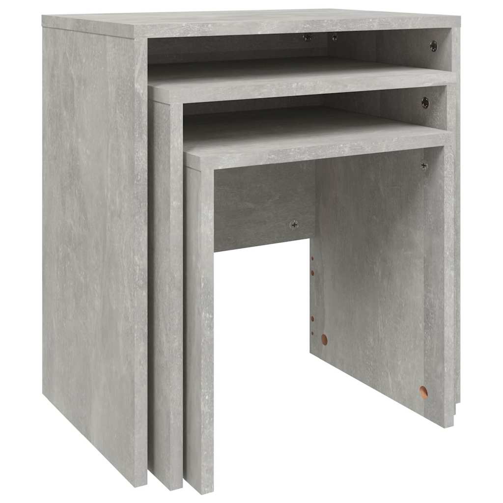 Nesting Coffee Tables 3 pcs Concrete Grey Engineered Wood