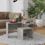 Nesting Coffee Tables 3 pcs Concrete Grey Engineered Wood