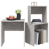 Nesting Coffee Tables 3 pcs Concrete Grey Engineered Wood - Top-Down View