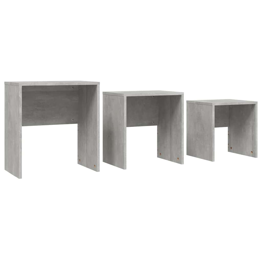Nesting Coffee Tables 3 pcs Concrete Grey Engineered Wood