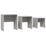 Nesting Coffee Tables 3 pcs Concrete Grey Engineered Wood - 45-Degree Angle