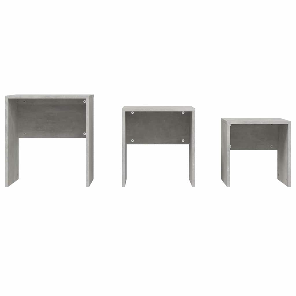 Nesting Coffee Tables 3 pcs Concrete Grey Engineered Wood