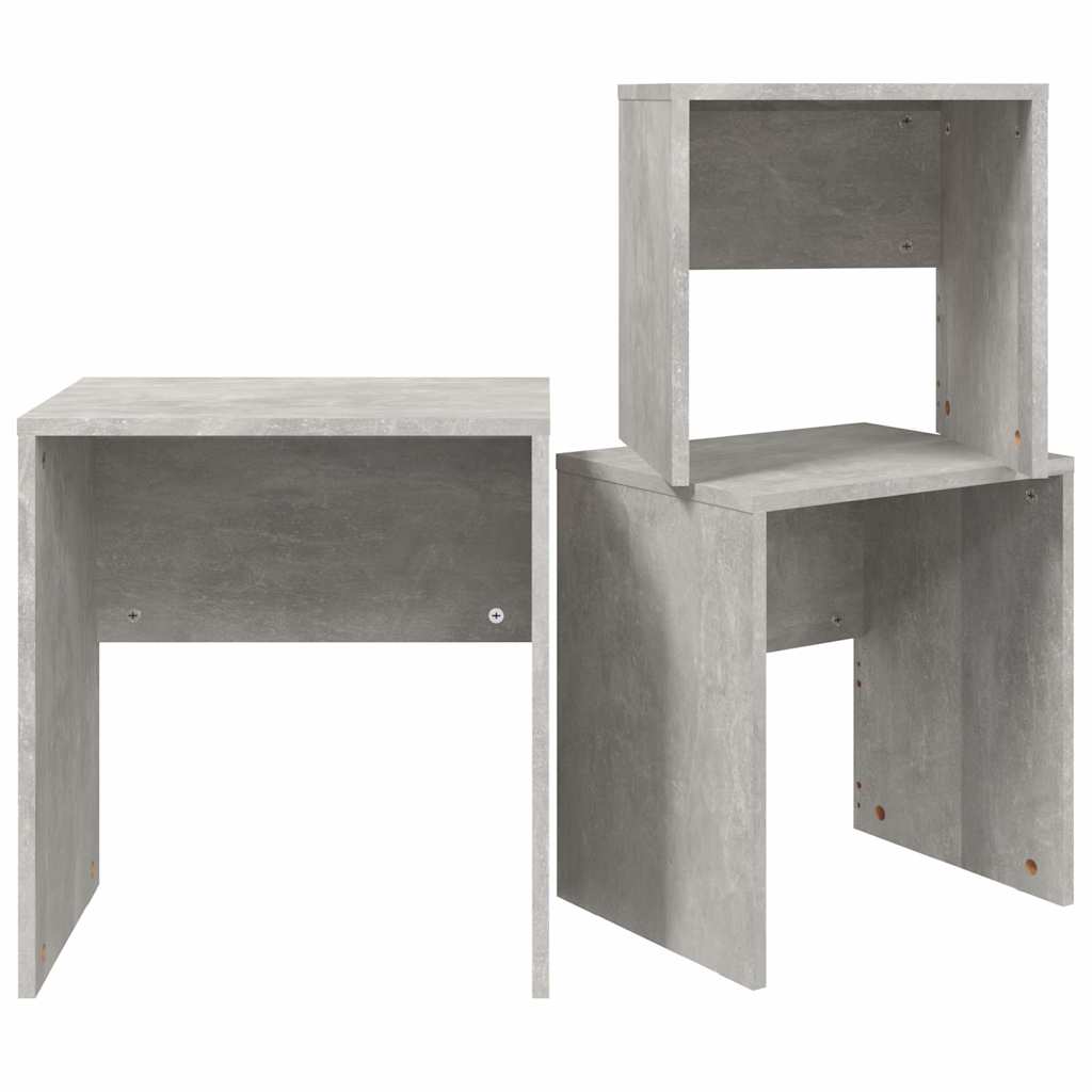 Nesting Coffee Tables 3 pcs Concrete Grey Engineered Wood
