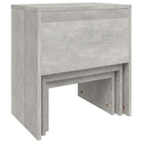 Nesting Coffee Tables 3 pcs Concrete Grey Engineered Wood - Extra Image