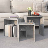 Nesting Coffee Tables 3 pcs Concrete Grey Engineered Wood