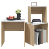 Nesting Coffee Tables 3 pcs White and Sonoma Oak Engineered Wood