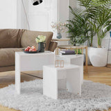 Nesting Coffee Tables 3 pcs High Gloss White Engineered Wood