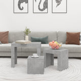 Nesting Coffee Tables 3 pcs Concrete Grey Engineered Wood - Close-Up Angle