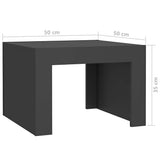 Coffee Table Grey 50x50x35 cm Engineered Wood