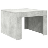 Coffee Table Concrete Grey 50x50x35 cm Engineered Wood - Front View