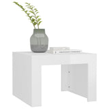 Coffee Table High Gloss White 50x50x35 cm Engineered Wood - Top-Down View