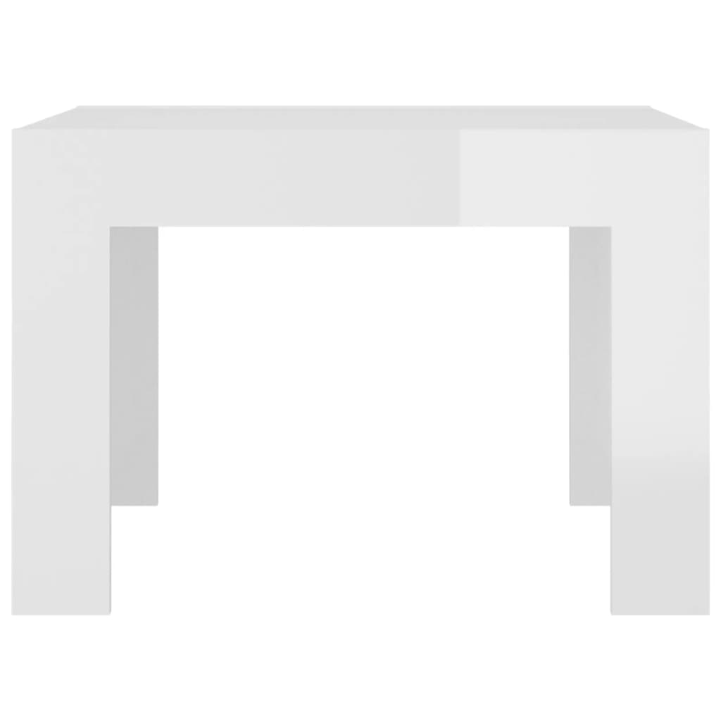Coffee Table High Gloss White 50x50x35 cm Engineered Wood