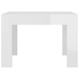 Coffee Table High Gloss White 50x50x35 cm Engineered Wood - 45-Degree Angle
