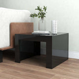 Coffee Table High Gloss Black 50x50x35 cm Engineered Wood - Side View