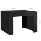 Coffee Table High Gloss Black 50x50x35 cm Engineered Wood - Close-Up Angle