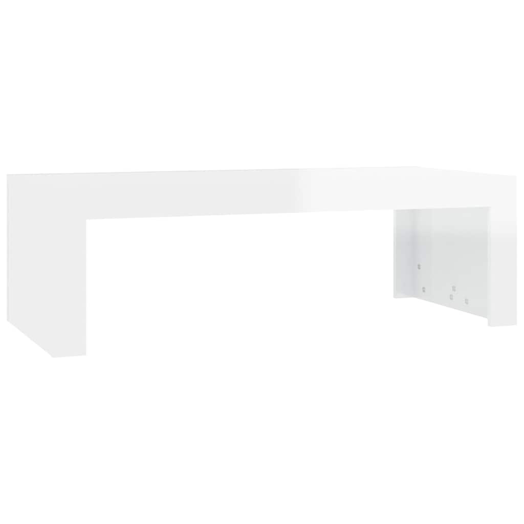 Coffee Table High Gloss White 110x50x35 cm Engineered Wood
