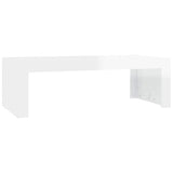 Coffee Table High Gloss White 110x50x35 cm Engineered Wood