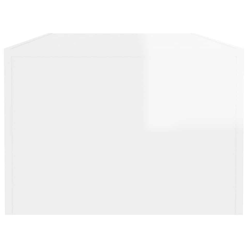 Coffee Table High Gloss White 110x50x35 cm Engineered Wood