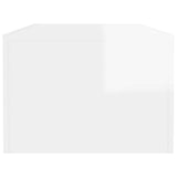 Coffee Table High Gloss White 110x50x35 cm Engineered Wood