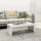 Coffee Table High Gloss White 110x50x35 cm Engineered Wood