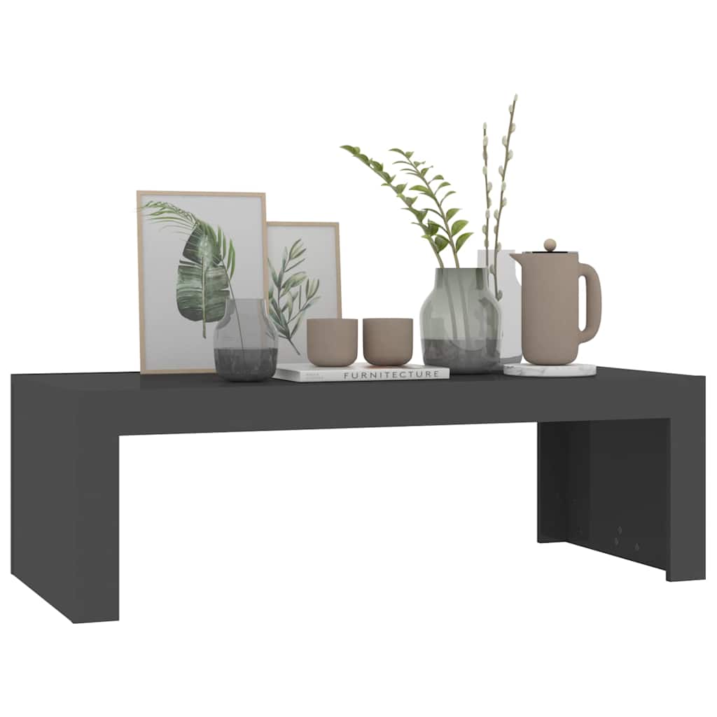 Coffee Table High Gloss Grey 110x50x35 cm Engineered Wood