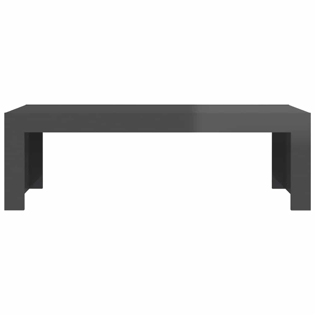 Coffee Table High Gloss Grey 110x50x35 cm Engineered Wood