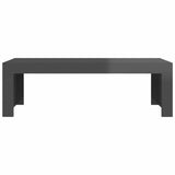 Coffee Table High Gloss Grey 110x50x35 cm Engineered Wood - 45-Degree Angle