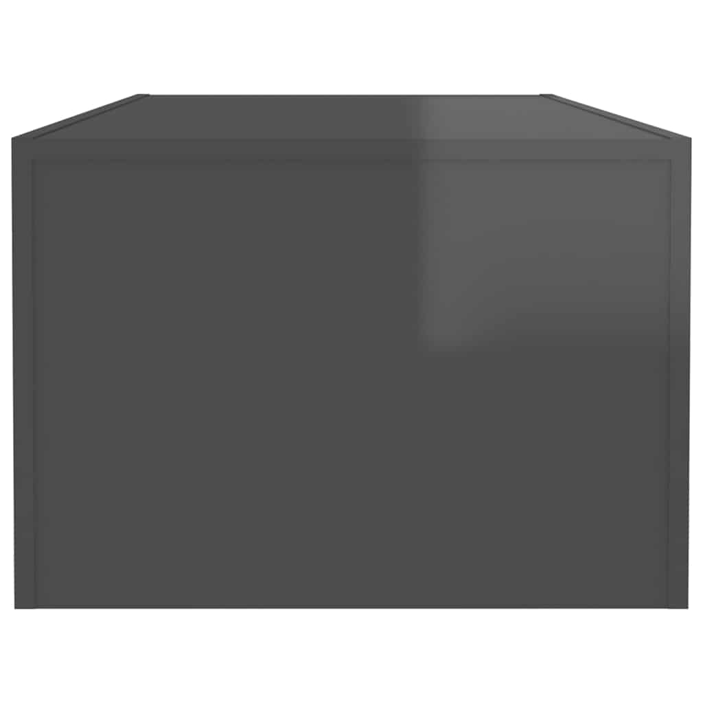 Coffee Table High Gloss Grey 110x50x35 cm Engineered Wood