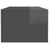 Coffee Table High Gloss Grey 110x50x35 cm Engineered Wood