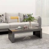 Coffee Table High Gloss Grey 110x50x35 cm Engineered Wood